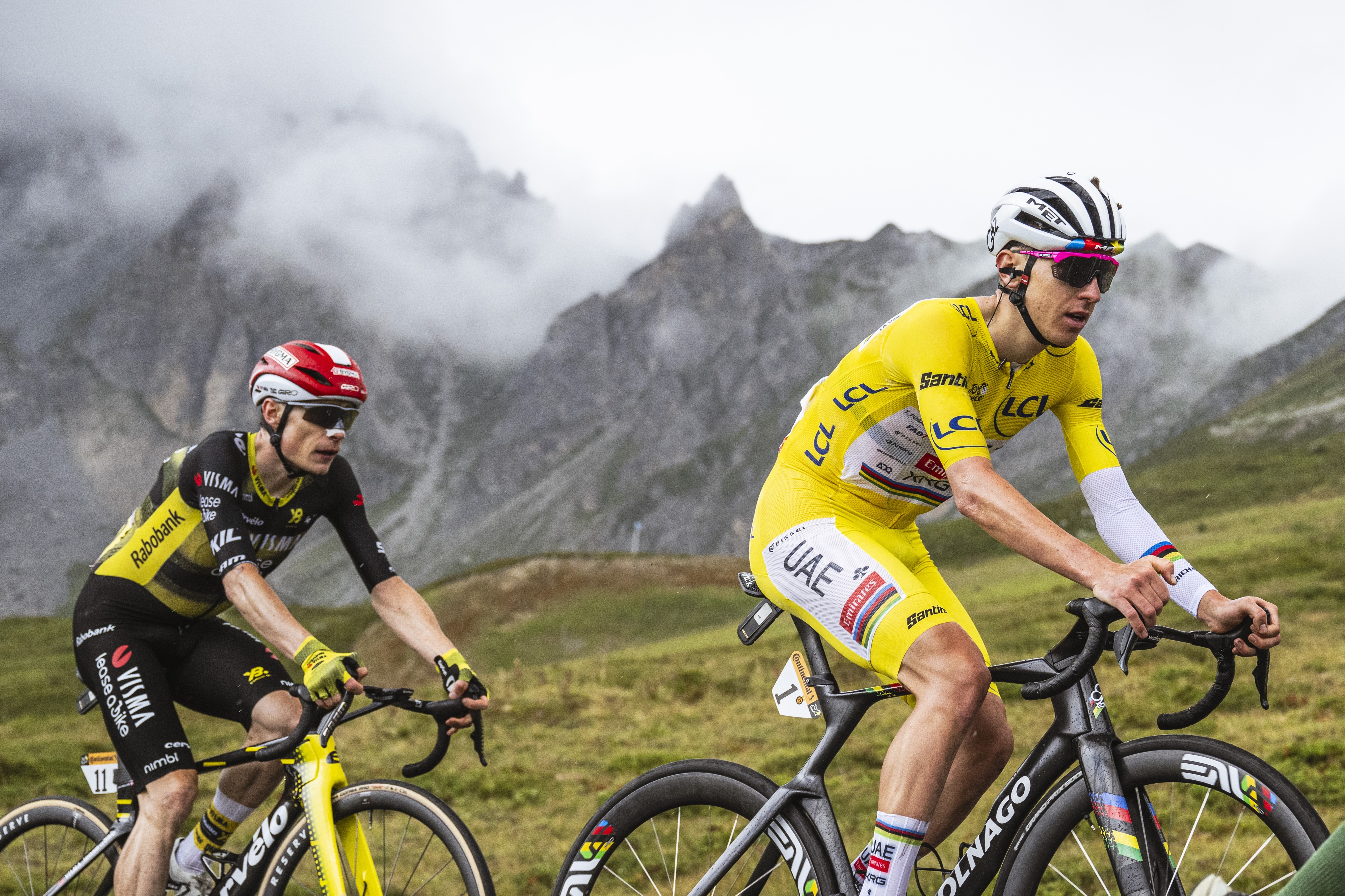 Tadej Pogacar Riding Black color Colnago Y1RS on Tour de France 2025